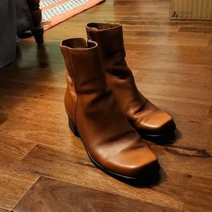 Faux Leather Ankle Boots